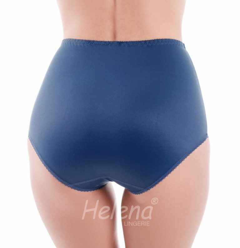 Женские трусы синего цвета № 2022 «слип» с высокой линией талии вид сзади